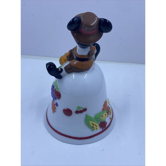Vintage Disney Thanksgiving Porcelain Bell Featuring Mickey Decoration Pilgrim - Picture 3 of 8